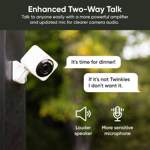 WYZE Cam v4 (neuestes Modell), 2,5K KI-Überwachungskamera, Innen-/Außenkameras für die Haussicherheit, Babyphone & Haustierkamera, lebendige Farb-Nachtsicht, kein Abonnement erforderlich