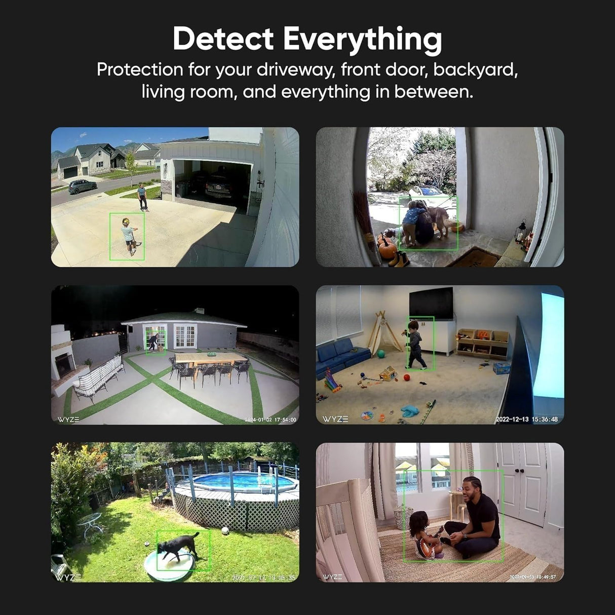 Wyze Cam v3 1080p HD Videoüberwachungskamera für den Innen- und Außenbereich, für Sicherheit, Haustiere, Babyphone, mit Farb-Nachtsicht, 2-Wege-Audio, kompatibel mit Alexa & Google (Generalüberholt)