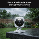 WYZE Cam v4 (neuestes Modell), 2,5K KI-Überwachungskamera, Innen-/Außenkameras für die Haussicherheit, Babyphone & Haustierkamera, lebendige Farb-Nachtsicht, kein Abonnement erforderlich