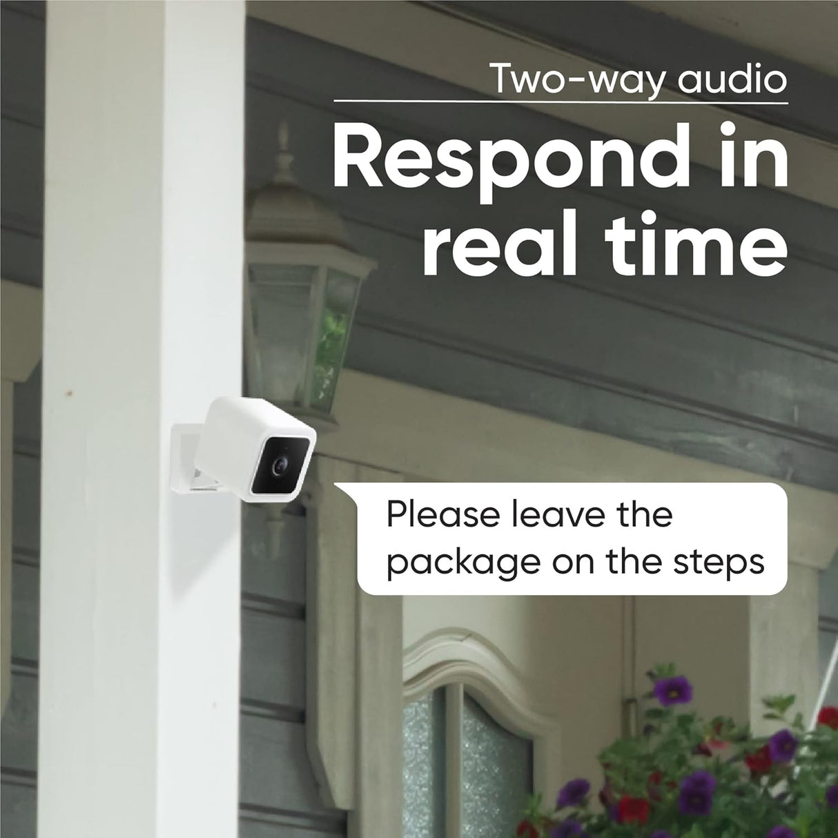 Wyze Cam v3 1080p HD Videoüberwachungskamera für den Innen- und Außenbereich, für Sicherheit, Haustiere, Babyphone, mit Farb-Nachtsicht, 2-Wege-Audio, kompatibel mit Alexa & Google (Generalüberholt)